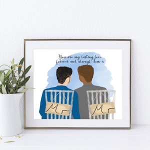 Pareja gay personalizada Mr & Mr imagen / A4 / A5 / Tarjeta de felicitación