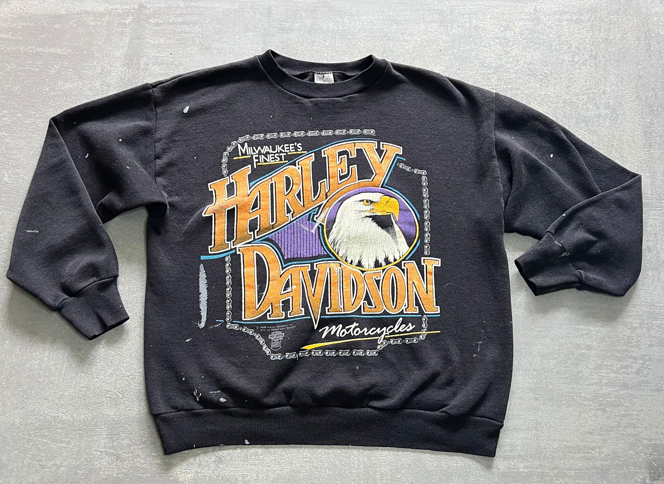 Harley Davidson Motor Cycles Crewneck / Reworked Brand New Champion