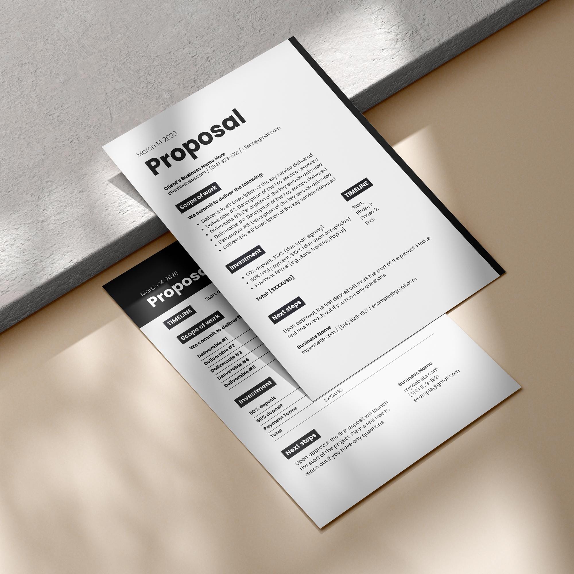 Business Offer Proposal Template, Canva Editable Mockup, Professional ...