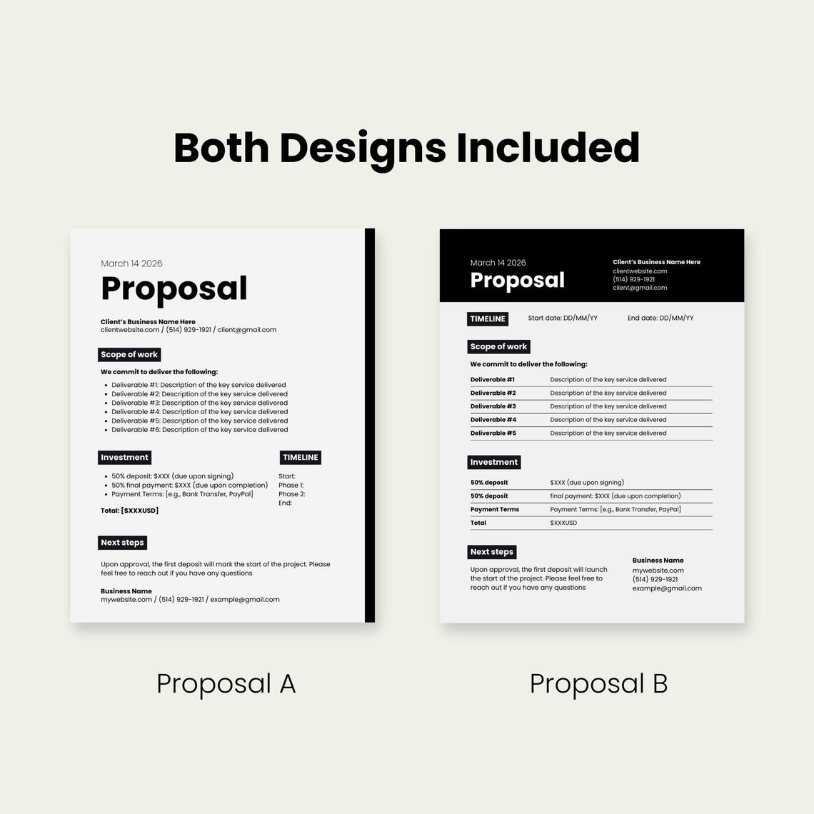 Business Offer Proposal Template, Canva Editable Mockup, Professional ...