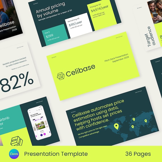Canva Pitch Deck Template: 36 Editable Business Slides