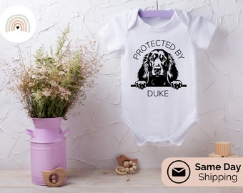 Personalized Baby Onesies® | Protected by Your Dog Template | Custom Onesie®,  Baby Shower Gift, Baby Announcement, Baby Clothes