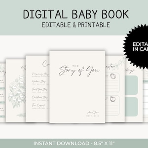 Editable Baby Memory Book: Pregnancy Journal, First Year (Digital Download)