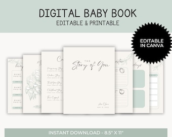 Editable Baby Memory Book: Pregnancy Journal, First Year (Digital Download)