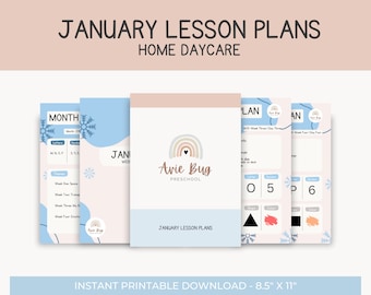 Home Daycare | Daycare Lesson Plans | January | Preschool Learning | Toddler Printables | Homeschool | Daycare Provider Planning