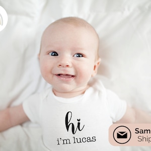 Personalized Baby Onesie: &#39;Hi, I&#39;m...&#39; Custom Name Bodysuit