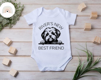 Personalized Baby Onesies® | Dogs New Best Friend Template | Custom Onesie®,  Baby Shower Gift, Baby Announcement, Baby Clothes