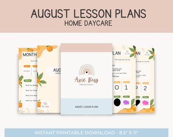 Home Daycare | Daycare Lesson Plans | August | Preschool Learning | Toddler Printables | Homeschool | Daycare Provider Planning