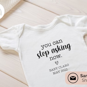 Personalized Baby Onesies® | Stop Asking | Custom Onesie®,  Baby Shower Gift, Baby Announcement, Baby Clothes, Online Boutique