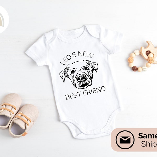 Personalized Baby Onesies® | Dogs New Best Friend | Custom Onesie®,  Baby Shower Gift, Baby Announcement, Baby Clothes