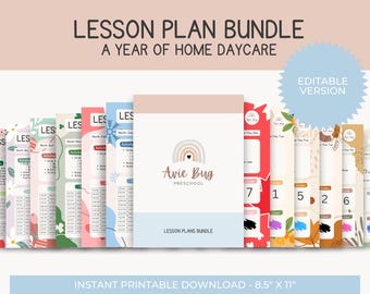 Home Daycare | Editable Daycare Lesson Plans | 12 Month | Preschool Learning | Toddler Printables | Homeschool | Daycare Provider Planning