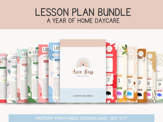 Home Daycare Lesson Plans: 12 Month Curriculum (Digital Download)