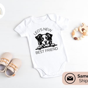 Personalized Baby Onesies® Dogs New Best Friend Template Custom Onesie®, Baby Shower Gift, Baby Announcement, Baby Clothes image 2