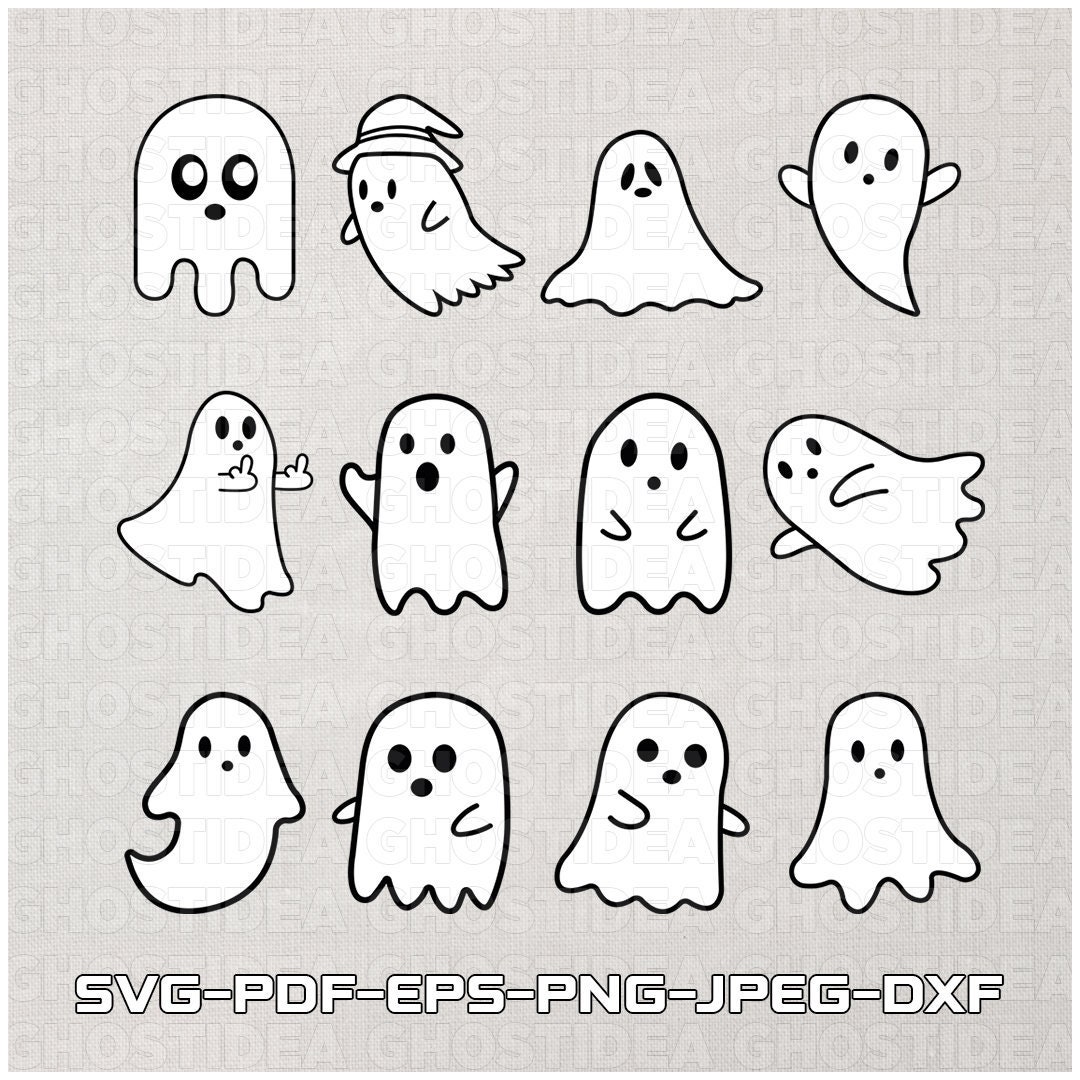 Ghost SVG - Ghost SVG Bundle - Ghost Face Svg - Digital Clipart Svg Png ...