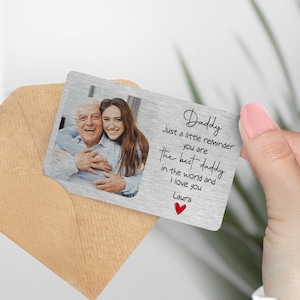 Personalisierte Metall Brieftasche Foto Karte für Papa Ehemann Opa Geschenk / erste Vatertag Andenken benutzerdefinierte Weihnachtsgeschenk ihn Geschenk für Papa
