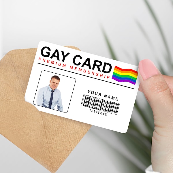 Personalisierte GAY CARD - Premium Lifetime Mitgliedsland, Joke Meme, lustiges Geschenk, Geschenk für Prank, Personalausweis