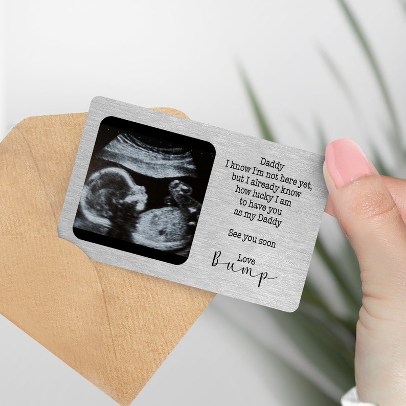 Baby Ultrascan Gift Wallet Photo Card, New Daddy Gift, Pregnancy Scan Keepsake, New grandad gift, New grand mum, New mum gift, ultrasound Landscape
