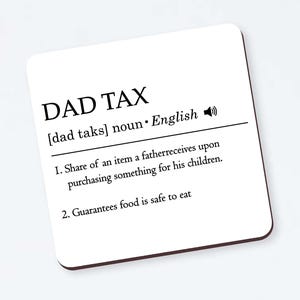Funny Dad Definition Coaster - Funny Gift For Dad, Daddy, Papa , Father , Birthday Gift, Fathers day,  daddy gift, dad gift