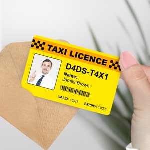 Carta di licenza taxi personalizzata per papà - Regalo originale e unico per papà, regalo per papà, barzellette per papà, meme per papà