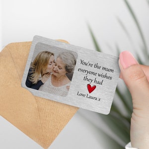 Kundenspezifische Fotometallkarten ""Sie sind die Mum jeder wünscht" - Muttertag, Geschenk für Mama, Geschenk für Mutter, Geschenk der Mutter, Geschenk der Mütter, Andenken."