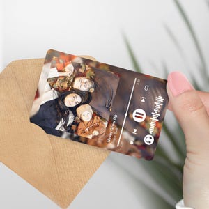 Foto-Metallbrieftasche Song-Karte. Personalisierte Andenken, Erinnerungslied, Valentinstag Geschenk für ihn, Erinnerungen
