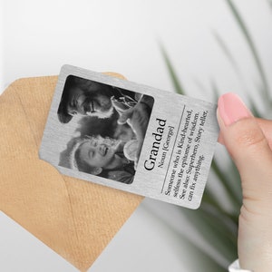 Tarjeta de recuerdo con definición de abuelo (blanco y negro): regalo para abuelo, regalo para abuelo, amor de abuelo, nieto, nieta, nieta