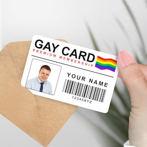 Personalisierte GAY CARD - Premium Lifetime Mitgliedsland, Joke Meme, lustiges Geschenk, Geschenk für Prank, Personalausweis