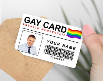 CARTÃO GAY personalizado - Assinatura premium vitalícia, Meme de piada, Presente engraçado, Presente para pegadinha, Cartão de identidade