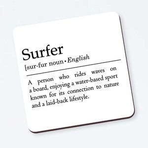 Funny Surfer Definition Coaster, Funny Birthday , Gift For Surfer , Surfer Gift, Surf , Waves , Beach , SurfLife , Waves