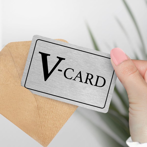 Cartes portefeuille en métal personnalisées « V-Cards », cadeau drôle, cadeau virginité humour, blague meme, cadeau pour farce