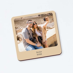 Custom Photo Coaster - Personalised Drink Coaster with Your Image, Text & Color - Unique Gift for Family, Friends, Special Occasions