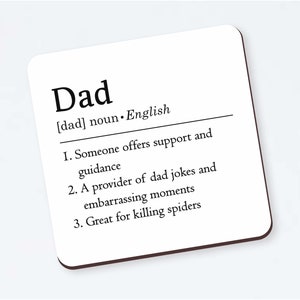 Personalisierte Papa oder Papa Definition Untersetzer, lustiges Geschenk für Papa oder Papa - Wörterbuch-Stil, Geschenke für Papa, Papa Geschenk, Papa Geschenk, Papa