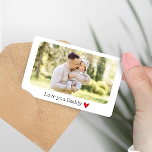 Personalisierte Metall Brieftasche Karte - Individuelles Foto Andenken Geschenk - Liebe Dich Nachricht von Baby oder Kind - Brieftascheneinsatz zum Vatertag