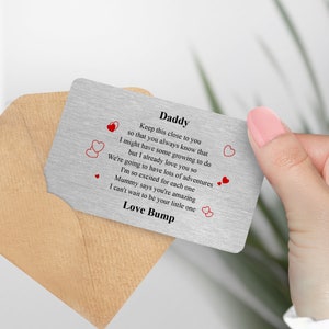Cartões de carteira de metal personalizados "papai para ser" lembrança - presente para marido, novo pai, recém-nascido, novo pai