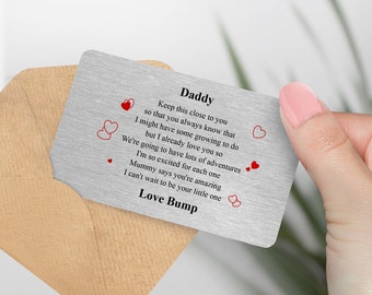 Personalised Metal Wallet Cards "daddy to be" Keepsake - Gift for Husband, New Dad, New Born, New Father