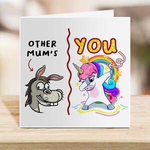 Biglietto di auguri personalizzato con unicorno per la mamma, biglietto di auguri di compleanno per la mamma, biglietto per la festa della mamma, biglietto di auguri personalizzato, biglietto di auguri con unicorno per la mamma, regalo per la mamma