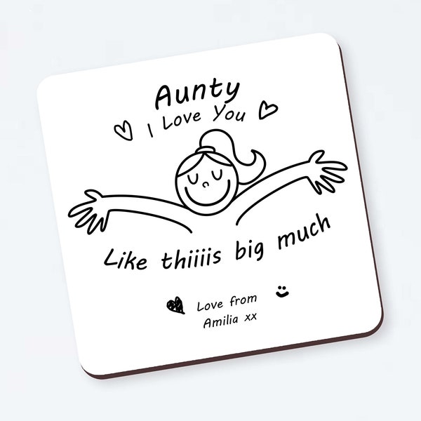 Aunty You're My Everything Coaster - Personalized Gift, Family Day Gift, Hug in a Coaster, Thank You, Best Aunties Gift