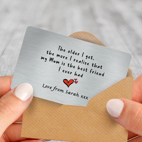 Personalised 'Love From Baby Bump' Metal Wallet Card - Sentimental Keepsake Gift For Mum-To-Be
