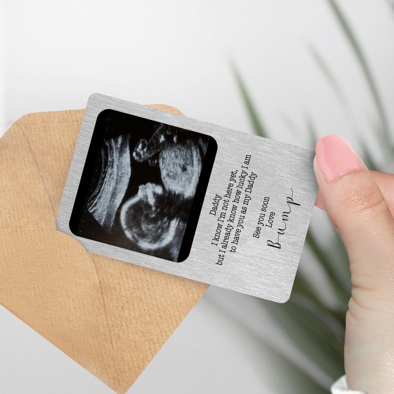 Tarjeta fotográfica de billetera de regalo Ultrascan para bebés, regalo de nuevo papá, recuerdo de escaneo de embarazo, regalo de nuevo abuelo, nueva abuela, regalo de nueva mamá, ultrasonido Potrait