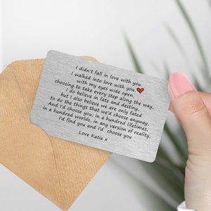 Personalisierte Sentimental Romantische Andenken Ich ging in Liebe mit dir, Geschenk für Mann, Frau, Valentine Boyfriend Geschenk