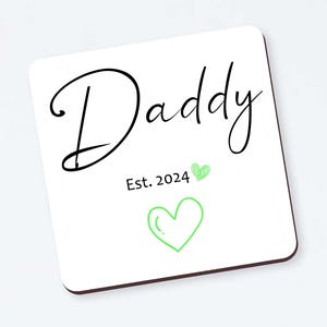 Personalisierte New Daddy Est. Untersetzer - Lustiges Geschenk für Papa, Geburtstagsgeschenk, Vatertag, Geschenk für Papa, individuelles Untersetzergeschenk