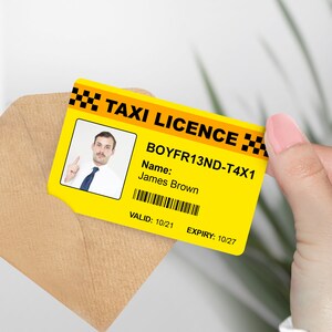 Carta di licenza taxi personalizzata per fidanzato - Regalo originale e unico per lui, regalo divertente per fidanzato, battute sulle relazioni, meme sul fidanzato