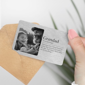 grandad deffinition wallet card keepsake (Black & white) - Grandad gift, grandfather gift, grandad love, grandson, grandaughter, grandchild