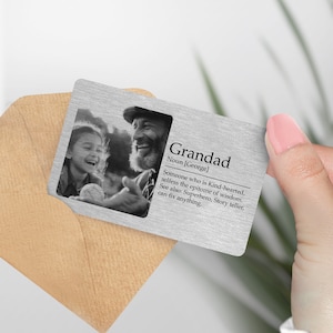 Souvenir de carte portefeuille définition grand-père (noir et blanc) - Cadeau grand-père, cadeau grand-père, amour grand-père, petit-fils, petite-fille, petit-enfant