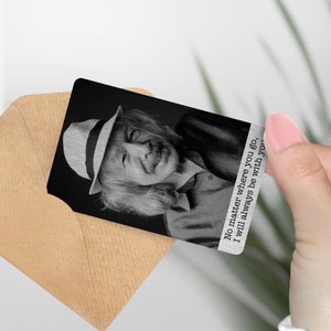 Cartes commémoratives personnalisées en aluminium noir et blanc - « Je serai toujours avec vous », cadeau souvenir en métal, cadeau commémoratif, cartes commémoratives