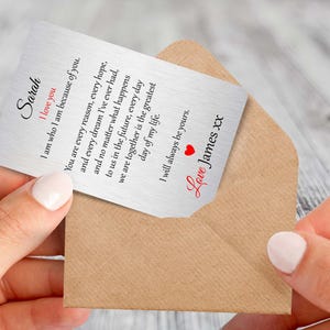 Tarjeta de billetera de metal personalizada: regalo romántico para él o ella, regalo de aniversario para esposo, esposa, novio, novia, esposo, esposa