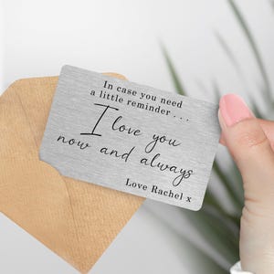 Tarjeta de bolsillo personalizada con un pequeño recuerdo romántico: "Si necesitas un pequeño recordatorio", regalo para esposo, esposa o novio en San Valentín.