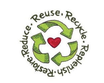 5 Rs da Reciclagem - Desenho para Bordado à Máquina