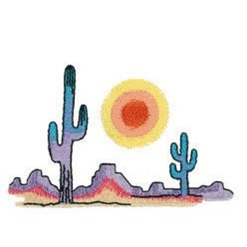 Desert Scene Machine Embroidery Design Etsy