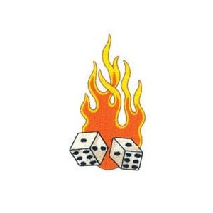 Dice And Flames - Machine Embroidery Design